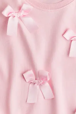 T-shirt avec motifs - Rose clair/nœuds