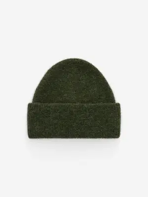 Bonnet en mélange de laine et d'alpaga - Vert