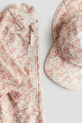Ensemble de protection solaire UPF 50 - Crème/fleuri