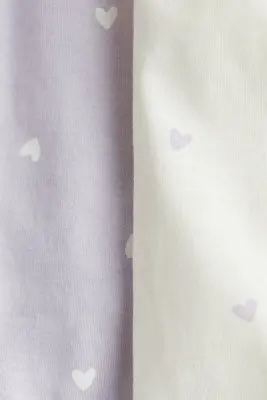 Lot de 2 pyjamas zippés - Violet clair/cœurs