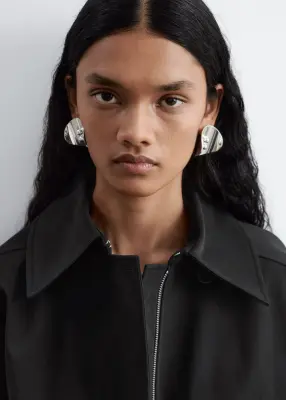 Boucles d’oreilles à pièces sculpturales - Argenté