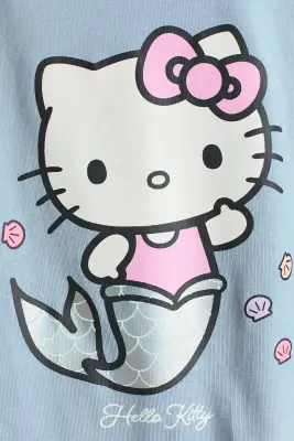 T-shirt en coton avec motif imprimé - Bleu clair/Hello Kitty