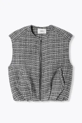 Blouson tweedé sans manches