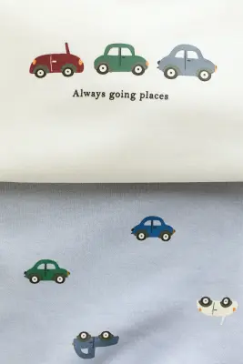 Lot de 2 sweats imprimés - Bleu clair/Always Going Places