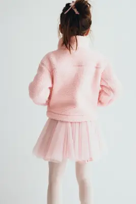 Veste de sport en tissu Teddy bear - Rose clair