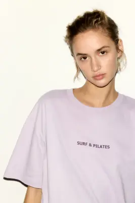 T-shirt oversize - Violet clair/Surf