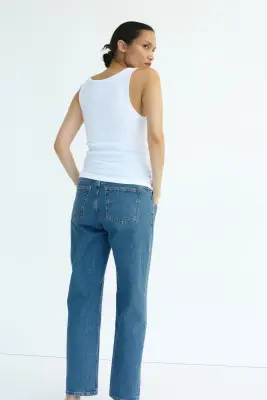 MAMA Slim Mom Ankle Jeans - Bleu denim