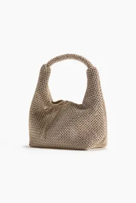 Sac à main scintillant en maille ajourée - Doré