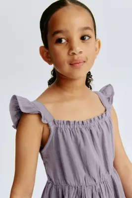 Robe en mousseline de coton - Violet ancien