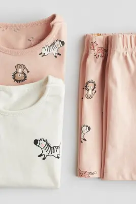 Lot de 2 pyjamas en coton - Pêche/animaux