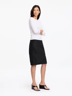 Jupe crayon en coton et nylon - Noir