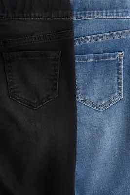 Lot de 2 jeggings évasés en denim - Noir denim délavé/bleu denim