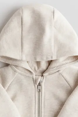 Veste à capuche zippée - Beige clair