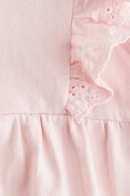 Robe volantée en coton - Rose clair