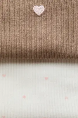 Lot de 2 bodies en coton - Marron/blanc