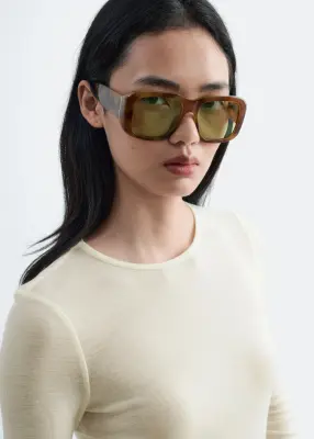 Lunettes de soleil oversize - Marron foncé