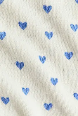 Gilet imprimé en maille fine - Crème/cœurs