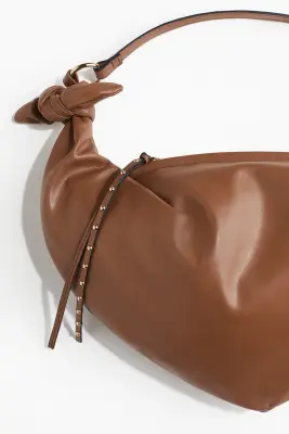 Sac bandoulière avec détails noués - Marron