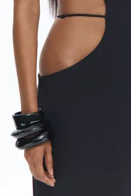 Lot de 3 bracelets jonc irréguliers - Noir