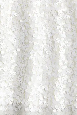 Robe trapèze à sequins - Blanc
