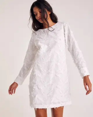 Robe Amada plume blanche
