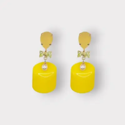 Boucles d'Oreilles Guimauve Jaune