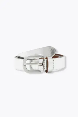 Ceinture en cuir métallisé