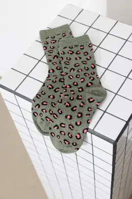 Chausettes pailletées léopard
