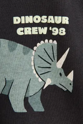 Sweat imprimé - Gris anthracite/Dinosaur Crew