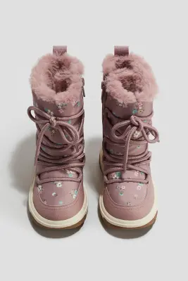 Bottines imperméables - Rose ancien/fleuri