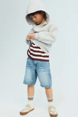 Hoodie zippé avec intérieur brossé - Gris clair chiné