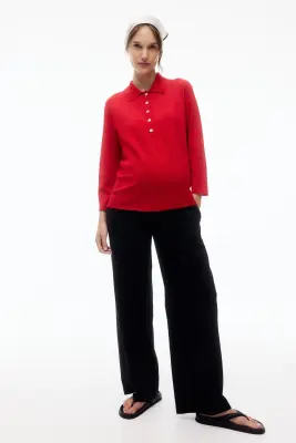 MAMA Pantalon chic à jambes larges - Noir