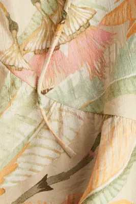 Robe portefeuille à motif - Beige/fleuri