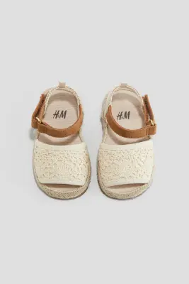 Sandales façon crochet - Crème