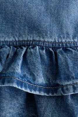 Robe en denim avec nœuds - Bleu denim