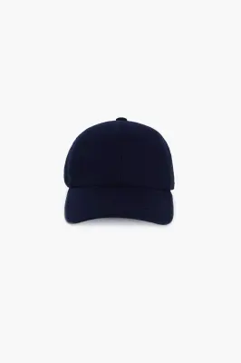 Casquette '6 panel' - Laine Bleu Marine