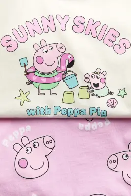 Lot de 2 T-shirts imprimés - Rose clair/Peppa Pig