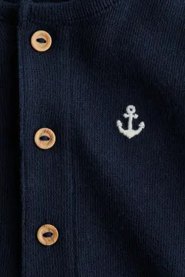 Combinaison en jersey de coton - Bleu marine/ancre