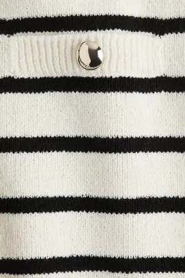 Mini short en maille - Crème/rayures noires