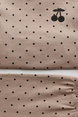 Ensemble 2 pièces avec nœuds - Taupe/cerises