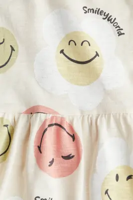 Robe imprimée en jersey - Beige clair/SmileyWorld®
