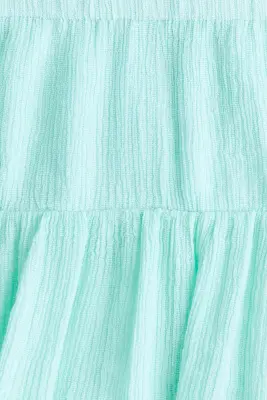Jupe en mousseline froissée - Turquoise clair