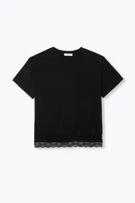 T-shirt détail dentelle Femme