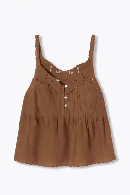 Top romantique en cotonnade