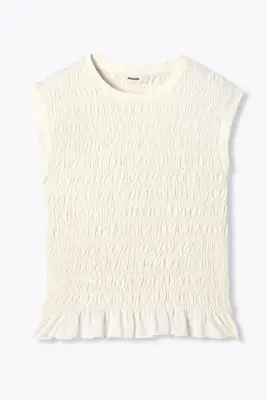 T-shirt plissé sans manches