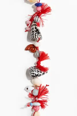Collier cordon ornementé - Rouge/marbré