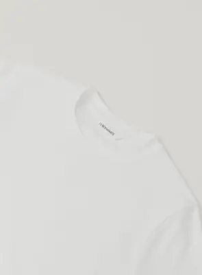 Short Sleeve T-Shirt in White Cotton & Elastane