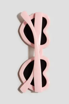 Lunettes de soleil cœurs - Rose clair