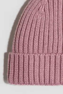 Bonnet en laine mérinos - Rose