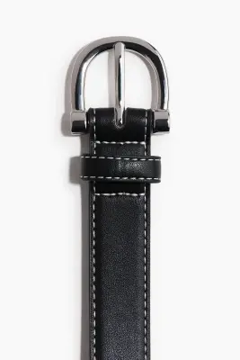 Ceinture en tissu enduit - Noir